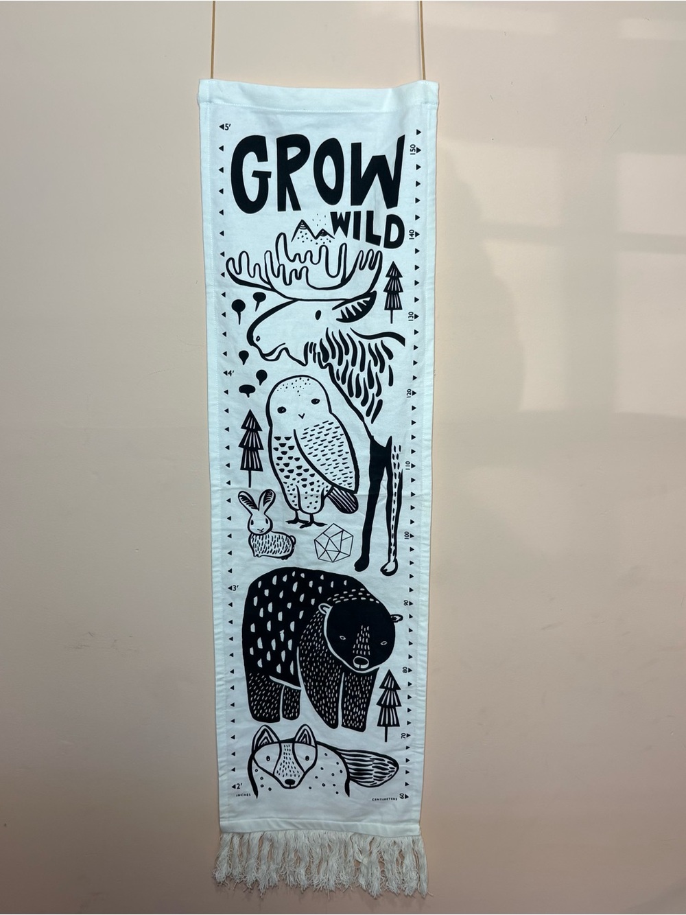 Woodland Animal Growth Chart Wall Hanging Grow Wild Nursery Decor